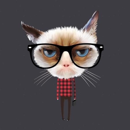 Funny cartoon catのイラスト素材