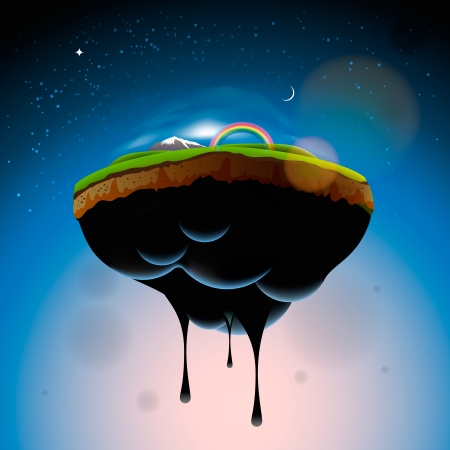 Piece of land island in the airのイラスト素材