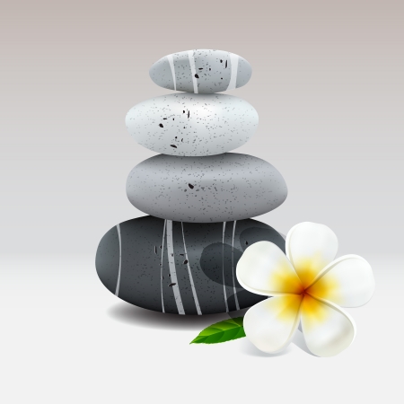 Spa still life with frangipani flowerのイラスト素材