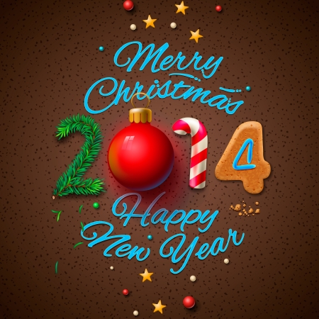 Happy New Year 2014 Greeting Card のイラスト素材