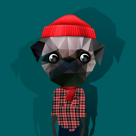Cute fashion Hipster Animalのイラスト素材
