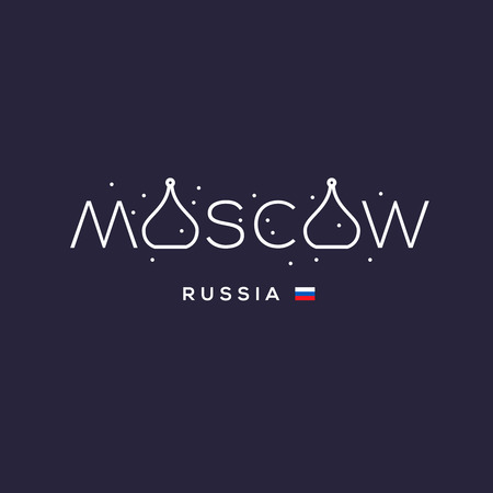 World Cities labels - Moscow.のイラスト素材