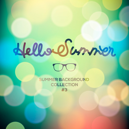 Hello summer, summertime blurred background, vector eps10 illustration.のイラスト素材