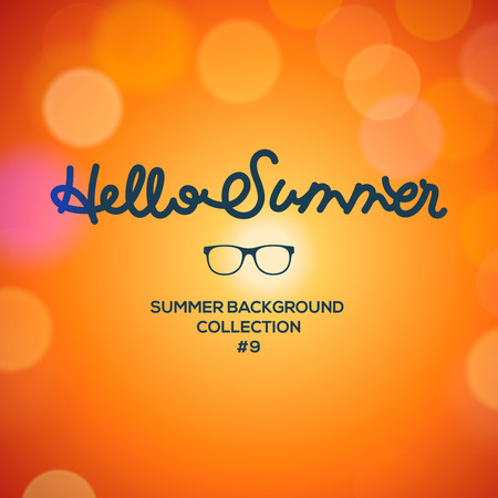 Hello summer, summertime blurred backgroundのイラスト素材