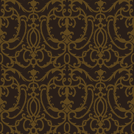 Damask thistle floral seamless pattern, vector image.のイラスト素材