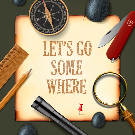 Lets some where, adventure motivation concept, vector illustration.のイラスト素材
