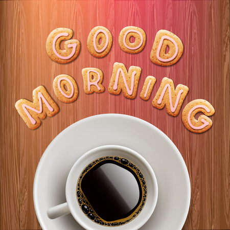 Good morning. Background with cup of coffeeのイラスト素材