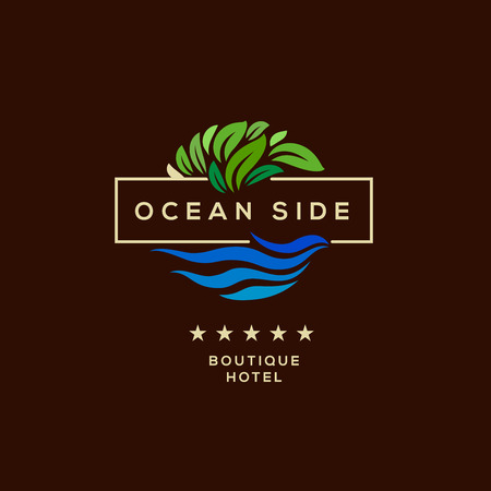 Logo for boutique hotel, ocean view resort, logo design, vector illustration.のイラスト素材