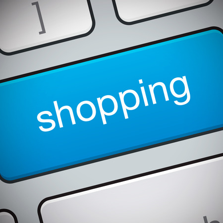 Cyber Monday button on keyboard, online shopping and marketing concept, vector illustration.のイラスト素材