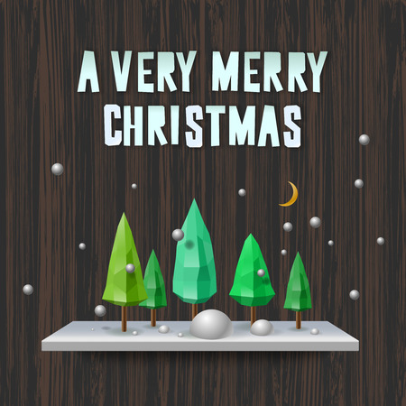 A Very Merry Christmas greeting card with Christmas decorのイラスト素材