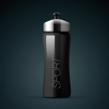 Sport nutrition drink bottle for fitness, on isolated background. Whey protein and gainer, vector illustration.のイラスト素材