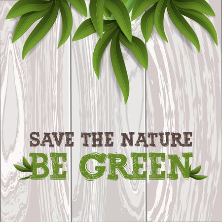 Ecology theme Happy Earth Day flyer template with lettering. Save the nature, be green. Poster, card, label, banner design. Vector illustrationのイラスト素材