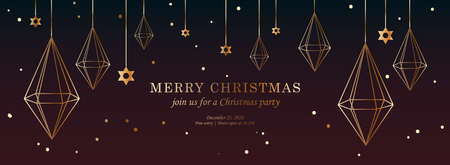 Christmas banner. Horizontal web banner template. Abstract web design, can used for header, footer, layout, letterhed, landing page. Vector illustrationのイラスト素材