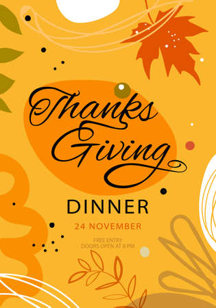 Trendy abstract Thanksgiving template. Good for poster, card, invitation, flyer, cover, banner, placard, brochure and other graphic designのイラスト素材