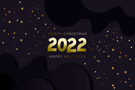 Happy New 2022 Year and Merry Christmas, constellation banner
