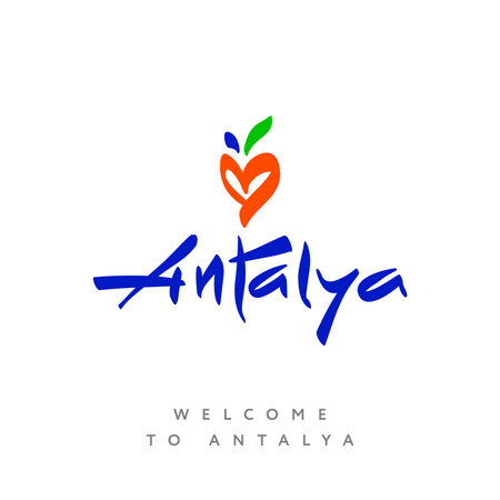 A logo for Antalya Turkey with a heart on it, vectorのイラスト素材