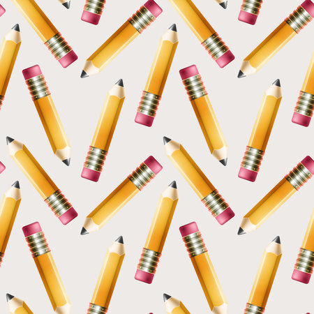 Seamless pattern with pencils, kids school themeのイラスト素材
