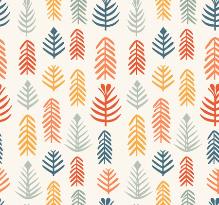 Scandinavian simple forest tree, vector seamless pattern. Modern design for textile fabricのイラスト素材