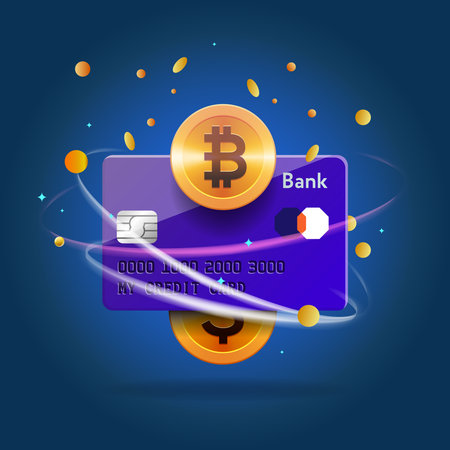 Digital cryptocurrency block chain market Bitcoin, Ethereum token coin symbol, online network digital money currency technology computer encryption, vector illustrationのイラスト素材