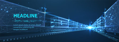 Freight train with containers on blue. Intermodal transport, freight logistics, global exportのイラスト素材