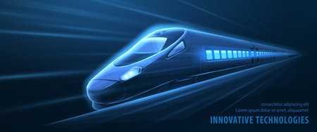 Fast modern express passenger train no high speed railway