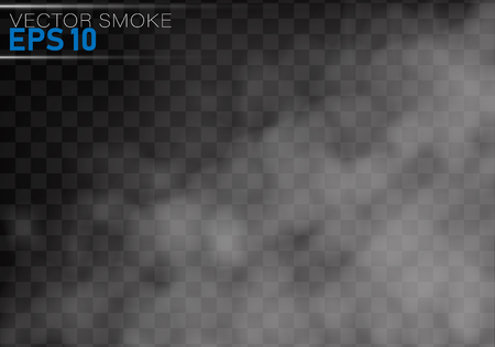 Fog or smoke isolated transparent special effect.Smoke or cloud effect on transparent background. Realistic fog.Vector illustration.のイラスト素材