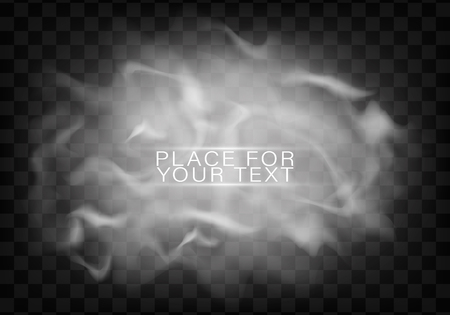 Fog or smoke isolated transparent special effect.Smoke or cloud effect on transparent background. Realistic fog.Vector illustration.のイラスト素材