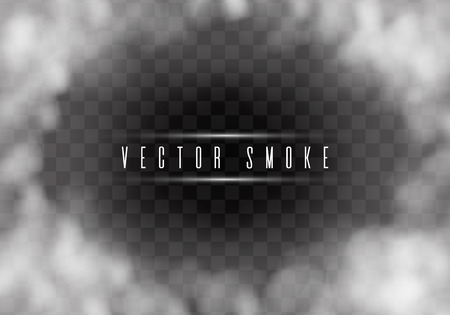 Fog or smoke isolated transparent special effect.Smoke or cloud effect on transparent background. Realistic fog.Vector illustration.のイラスト素材