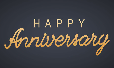 Happy Anniversary lettering text. BannerGreeting card. Vector illustration.Happy Anniversary lettering text. Banner Greeting card. Vector illustration.のイラスト素材