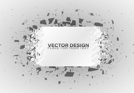 Crystal frozen structure. Cold crystals frame. Beautiful geometric design for business presentations.Geometric banners.のイラスト素材