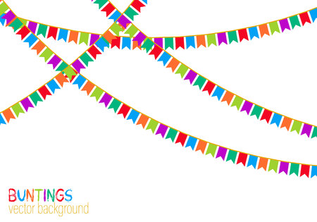 Set of pink patchwork textile bunting flags.Vector bunting background with space for textのイラスト素材