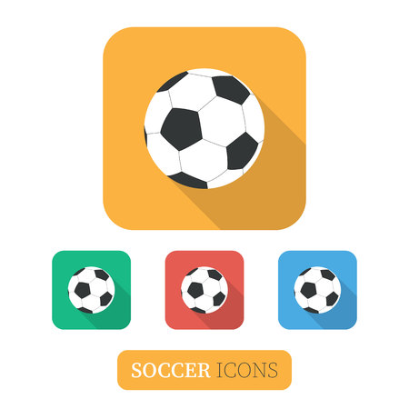 Football soccer ball icon.Flat style with long shadows.のイラスト素材