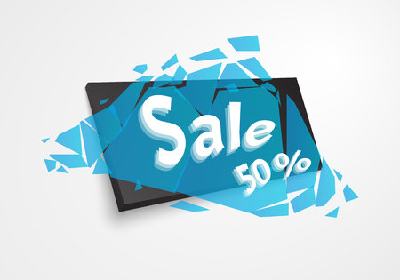 Sale banner template design, Big sale special offer.Vector Banner with explosion effect. Off discount stickerのイラスト素材