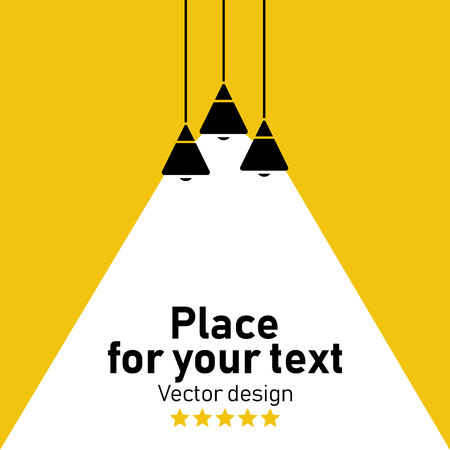 Modern interior.Vector Isolated Lamp.Lamp bulb Icon.Place for your text.のイラスト素材
