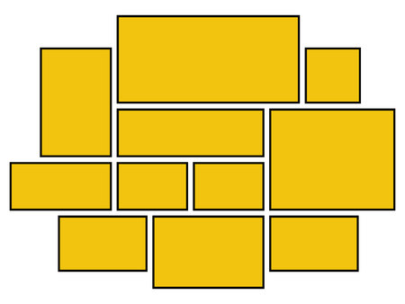 Vector frame for photos and pictures, photo collage, photo puzzle. Templates collage frames for photo or illustration. Vector Mood Board  Branding Presentation.のイラスト素材