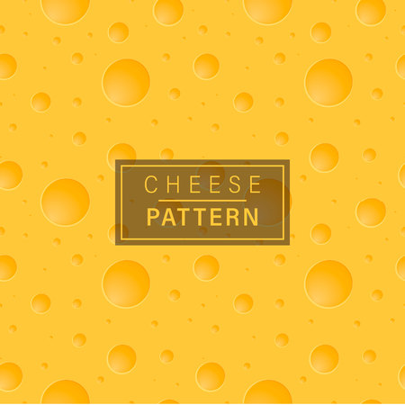 Cheese background pattern. Bright yellow seamless pattern.のイラスト素材