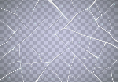 The surface texture is cracked on ice, isolated on a transparent background. Snow backdrop. Design for banner, flyer, cards, print.のイラスト素材