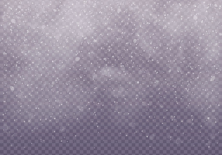 Snow and wind on a transparent background. Snow clouds or shrouds.  Christmas. Winter and snow with fog, snowfall.のイラスト素材