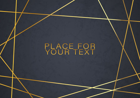 Gold collection of geometrical polyhedron. Vector Border Collection for Birthday, New Year, Christmas Card. Vector modern design wedding invitation. Minimal template for creative designs, card.のイラスト素材