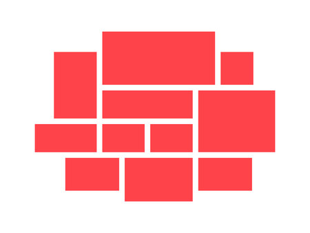 Vector frame for photos and pictures, photo collage, photo puzzle. Templates collage frames for photo or illustration. Vector Mood Board  Branding Presentation.のイラスト素材