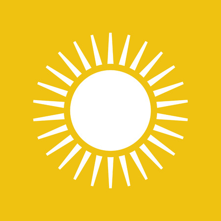 Flat sun icon. Sun pictogram. Trendy vector summer symbol for website design, web button, mobile app. Template vector illustration.のイラスト素材