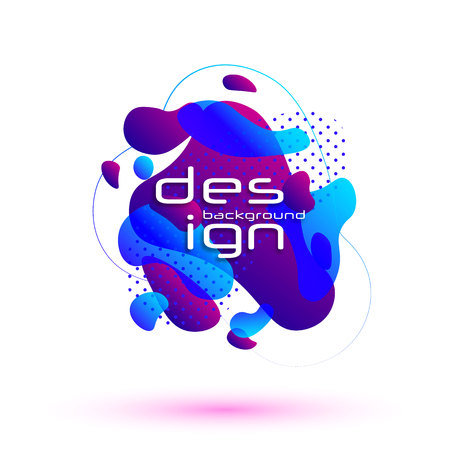 Modern abstract pattern, colorful fluid paint design. Fluid shapes composition. Blue, pink, yellow, green placard poster template. Futuristic design posters. Vector illustration.のイラスト素材