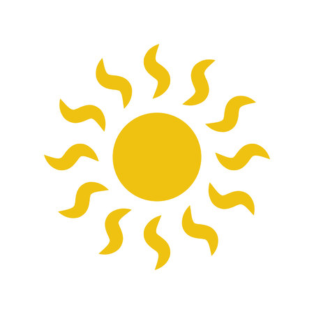 Flat sun icon. Sun pictogram. Trendy vector summer symbol for website design, web button, mobile app. Template vector illustration.のイラスト素材