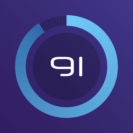 Colorful pie charts. Circular interval timer. Percentage vector infographics. Business infographics. Loading and buffering percentage icon set.のイラスト素材
