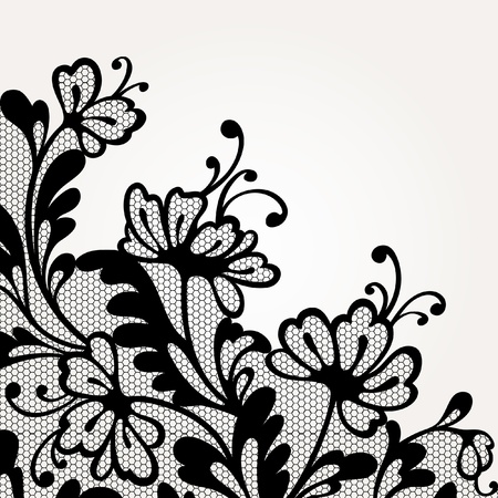 Black vector laceのイラスト素材