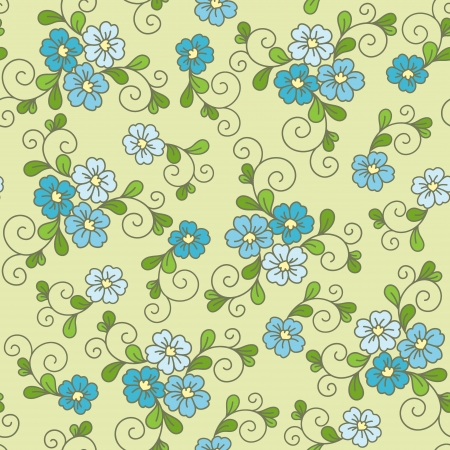 Floral seamless pattern with forget-me-notのイラスト素材