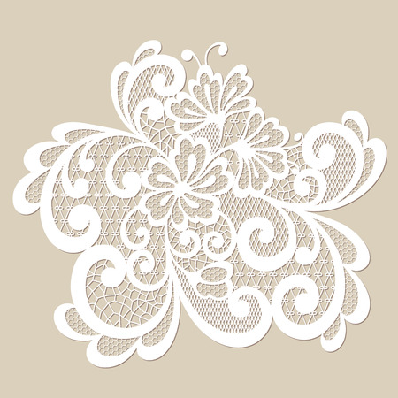 Black vector lace ornamentのイラスト素材