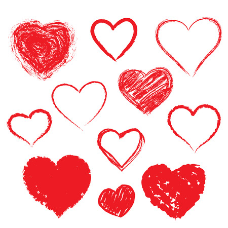 Vector hearts set. Hand drawn. Vector hearts set. Hand drawn.