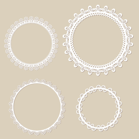 Set of vintage frame design, vector illustrationのイラスト素材