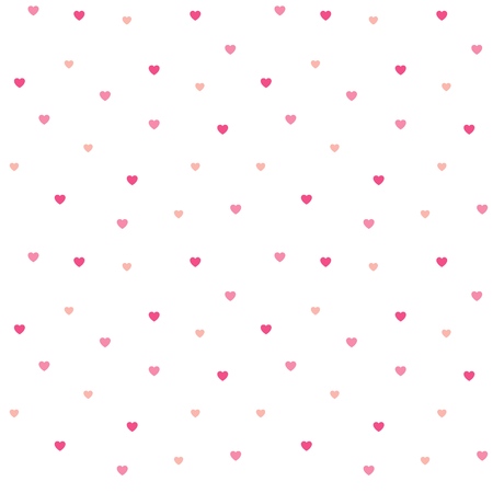 Polka dot pink hearts seamless pattern.